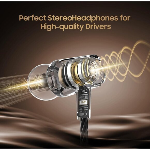 RAYLEIGH Black USB C Wired Earbud Headphones with Microphone NEW - Picture 8 of 9